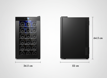 Load image into Gallery viewer, 18 Bottle Thermoelectric Wine Fridge, 130W, UV Protected Glass Door, Soft LED Illumination
