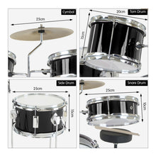 Load image into Gallery viewer, Karrera Children's 4pc Drum Kit - Black
