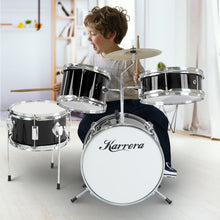 Load image into Gallery viewer, Karrera Children's 4pc Drum Kit - Black
