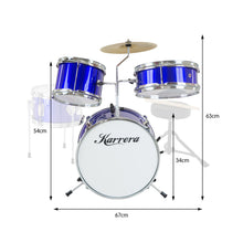 Load image into Gallery viewer, Karrera Children's 4pc Drum Kit - Blue
