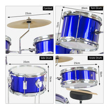 Load image into Gallery viewer, Karrera Children's 4pc Drum Kit - Blue
