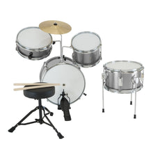 Load image into Gallery viewer, Karrera Childrens 4pc Drum Kit - Silver
