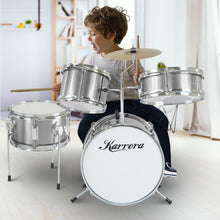 Load image into Gallery viewer, Karrera Childrens 4pc Drum Kit - Silver
