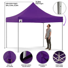 Load image into Gallery viewer, Gazebo Tent Marquee 3x3 PopUp Outdoor Purple
