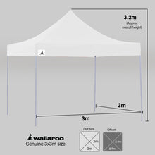 Load image into Gallery viewer, Gazebo Tent Marquee 3x3 PopUp Outdoor Wallaroo White

