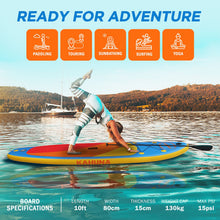 Load image into Gallery viewer, Kahuna Hana 10FT Inflatable Stand Up Paddle Board Set - Non-Slip iSUP Paddleboard with Backpack Paddle Pump Leash

