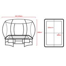 Load image into Gallery viewer, Kahuna 6 Ft X 9 Ft Rectangular Outdoor Trampoline With LED Basketball Set Orange
