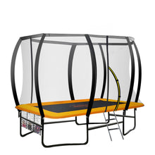 Load image into Gallery viewer, Kahuna 6 Ft X 9 Ft Rectangular Outdoor Trampoline With LED Basketball Set Orange
