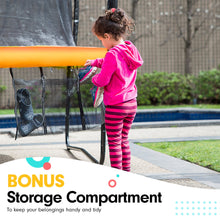 Load image into Gallery viewer, Kahuna 6 Ft X 9 Ft Rectangular Outdoor Trampoline With LED Basketball Set Orange

