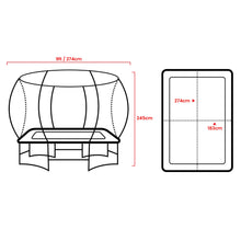 Load image into Gallery viewer, Kahuna 6 ft x 9 ft Rectangular Outdoor Trampoline with Basketball Set Rainbow
