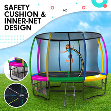 Load image into Gallery viewer, Kahuna 8ft Outdoor Rainbow Trampoline For Kids And Children Suited For Fitness Exercise Gymnastics With Safety Enclosure
