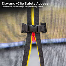 Load image into Gallery viewer, Kahuna 10 ft x 15 ft Oval Outdoor Trampoline L.E.D. Basketball Set Reversible Rainbow &amp; Orange Safety Pad Safety Net Ladder
