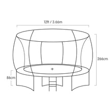 Load image into Gallery viewer, Kahuna Twister 12ft Springless Trampoline Outdoor Mat Pad Net Ladder with Basketball Set
