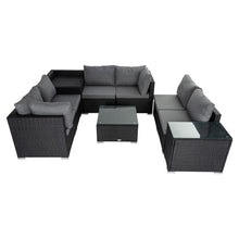 Load image into Gallery viewer, Modular Outdoor Lounge Set-9pcs Sofa, Armchairs and Coffee Table

