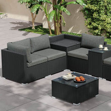 Load image into Gallery viewer, Modular Outdoor Lounge Set-9pcs Sofa, Armchairs and Coffee Table
