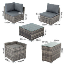 Load image into Gallery viewer, Modular Outdoor Lounge Set-9pcs Sofa, Armchairs and Coffee Table
