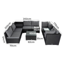 Load image into Gallery viewer, Modular Outdoor Lounge Set-9pcs Sofa, Armchairs and Coffee Table
