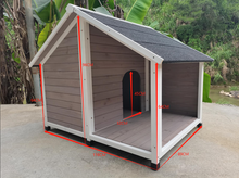 Load image into Gallery viewer, YES4PETS L Timber Pet Dog Kennel House Puppy Wooden Timber Cabin 130x105x100cm Grey
