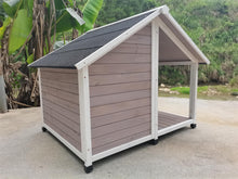 Load image into Gallery viewer, YES4PETS L Timber Pet Dog Kennel House Puppy Wooden Timber Cabin 130x105x100cm Grey
