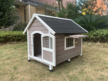 Load image into Gallery viewer, YES4PETS L Timber Pet Dog Kennel House Puppy Wooden Timber Cabin Grey
