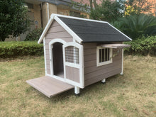 Load image into Gallery viewer, YES4PETS L Timber Pet Dog Kennel House Puppy Wooden Timber Cabin Grey
