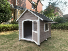 Load image into Gallery viewer, YES4PETS XL Timber Pet Dog Kennel House Puppy Wooden Timber Cabin With Door Grey
