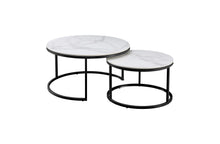 Load image into Gallery viewer, Nesting Style Coffee Table - White on Black - 80cm/60cm

