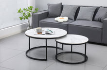 Load image into Gallery viewer, Nesting Style Coffee Table - White on Black - 80cm/60cm

