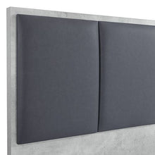 Load image into Gallery viewer, King 4 Pcs Bedroom Suite with Tallboy Fabric Combination of Black &amp; Cement Colour
