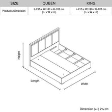 Load image into Gallery viewer, King 4 Pcs Bedroom Suite with Tallboy Fabric Combination of Black &amp; Cement Colour
