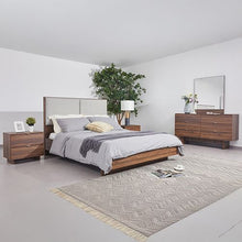 Load image into Gallery viewer, 4 Pcs Queen Bedroom Suite with Dresser in Fabric LED Light

