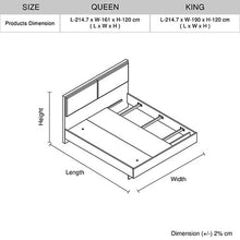 Load image into Gallery viewer, 5 Pcs King Bedroom Suite in Fabric LED Light
