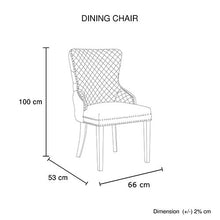 Load image into Gallery viewer, Set of 2 Beige Velvet Dining Chairs – Button Studded Ring Back Design Golden Legs
