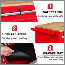 Load image into Gallery viewer, 9 Drawers Tool Box Chest Cabinet Trolley Box Garage Storage Toolbox Red 1000lbs

