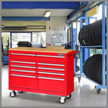 Load image into Gallery viewer, 9 Drawers Tool Box Chest Cabinet Trolley Box Garage Storage Toolbox Red 1000lbs
