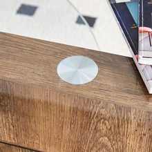 Load image into Gallery viewer, 'MINORI' Double Layer Clear Tempered Glass Dark Wood Grain Coffee Table
