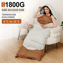 Load image into Gallery viewer, KAIROAD Extra Wide Mummy Sleeping Bag + FREE Accessories (Eye Mask, Earplugs, U-shaped Pillow) - 3 Season, Warm &amp; Cold Weather, Waterproof
