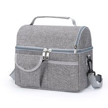 Load image into Gallery viewer, Grey Large Insulated Breast Milk Storage Bag, Dual Layer with Aluminum Foil Lining, Waterproof Oxford Fabric, Portable Handheld Food Container
