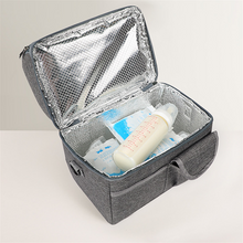 Load image into Gallery viewer, Grey Large Insulated Breast Milk Storage Bag, Dual Layer with Aluminum Foil Lining, Waterproof Oxford Fabric, Portable Handheld Food Container
