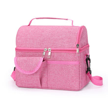 Load image into Gallery viewer, Pink Large Insulated Breast Milk Storage Bag, Dual Layer with Aluminum Foil Lining, Waterproof Oxford Fabric, Portable Handheld Food Container
