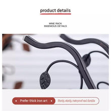 Load image into Gallery viewer, Rose gold Artistic Leaf Design Decorative Iron Wine Rack - Elegant Leaf Design Countertop Wine Bottle Holder, Stable Metal Wine Stand for Dining Table Kitchen Bar, Rust Resistant Home Decor Gift
