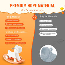 Load image into Gallery viewer, 3 in 1 Rocking Horse for Toddlers 1-3 Years, Baby Rocking Horse with Detachable Balance Board and 4 Smooth Wheels, Support up to 80 lbs HDPE Material Kids Ride on Toy, Swinging, Orange
