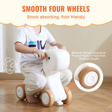 Load image into Gallery viewer, 3 in 1 Rocking Horse for Toddlers 1-3 Years, Baby Rocking Horse with Detachable Balance Board and 4 Smooth Wheels, Support up to 80 lbs HDPE Material Kids Ride on Toy, Swinging, Orange
