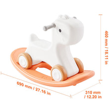 Load image into Gallery viewer, 3 in 1 Rocking Horse for Toddlers 1-3 Years, Baby Rocking Horse with Detachable Balance Board and 4 Smooth Wheels, Support up to 80 lbs HDPE Material Kids Ride on Toy, Swinging, Orange
