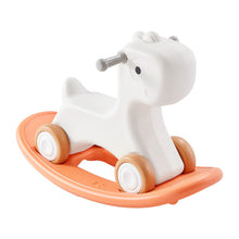 Load image into Gallery viewer, 3 in 1 Rocking Horse for Toddlers 1-3 Years, Baby Rocking Horse with Detachable Balance Board and 4 Smooth Wheels, Support up to 80 lbs HDPE Material Kids Ride on Toy, Swinging, Orange
