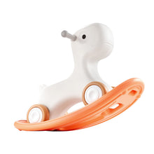 Load image into Gallery viewer, 3 in 1 Rocking Horse for Toddlers 1-3 Years, Baby Rocking Horse with Detachable Balance Board and 4 Smooth Wheels, Support up to 80 lbs HDPE Material Kids Ride on Toy, Swinging, Orange
