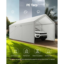 Load image into Gallery viewer, Carport Car Canopy 12x20FT Heavy Duty Car Shelter with Sidewalls Grey
