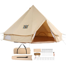 Load image into Gallery viewer, Canvas Bell Tent 4m/13.12ft 4-Season Camping Yurt Tent with Stove Jack
