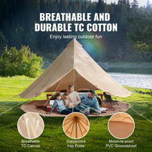Load image into Gallery viewer, Canvas Bell Tent 4m/13.12ft 4-Season Camping Yurt Tent with Stove Jack
