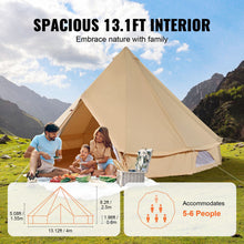 Load image into Gallery viewer, Canvas Bell Tent 4m/13.12ft 4-Season Camping Yurt Tent with Stove Jack
